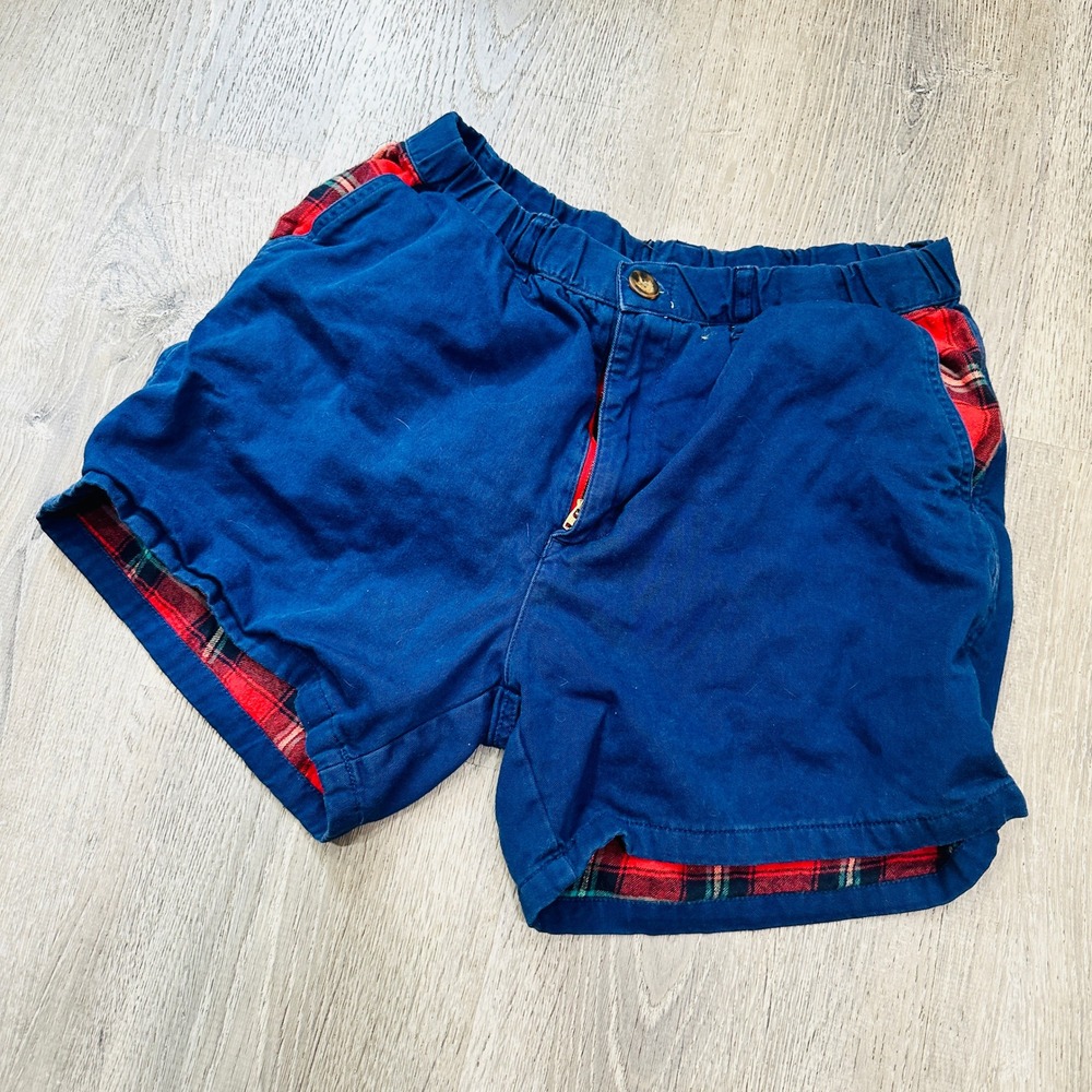 Chubbies Shorts Mens Medium Flannel Lined Shorts Navy Blue Plaid USA Made Shorts